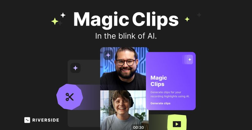 מייצר סרטונים קצרים בקליק בעזרת AI. Magic Clips של ריברסייד.