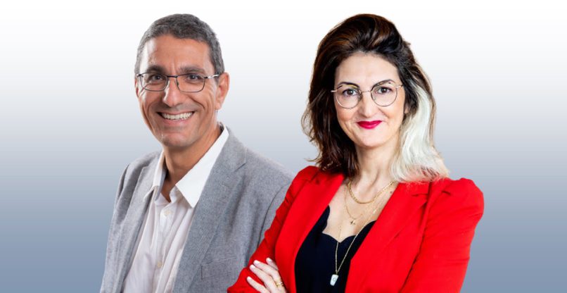 איה לחמי, מנכ"לית AL Consultants, ושימי בן ברוך, מנכ"ל ויז'ן מקבוצת טופ מערכות.