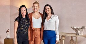 מימין: ויקה רז, דירקטורית שיווק באלמה; קייט הדסון; וטל בורגן רוזן, סמנכ"לית השיווק הגלובלית של החברה.