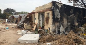 בית שנשרף באסון ב-7 באוקטובר.
