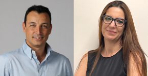 מימין: שרון אקשטיין, מנהלת תחום פתרונות DevSecOps במטריקס מוצרי תוכנה, ושלומי צרפתי, מנהל מכירות אזורי בסינופסיס.