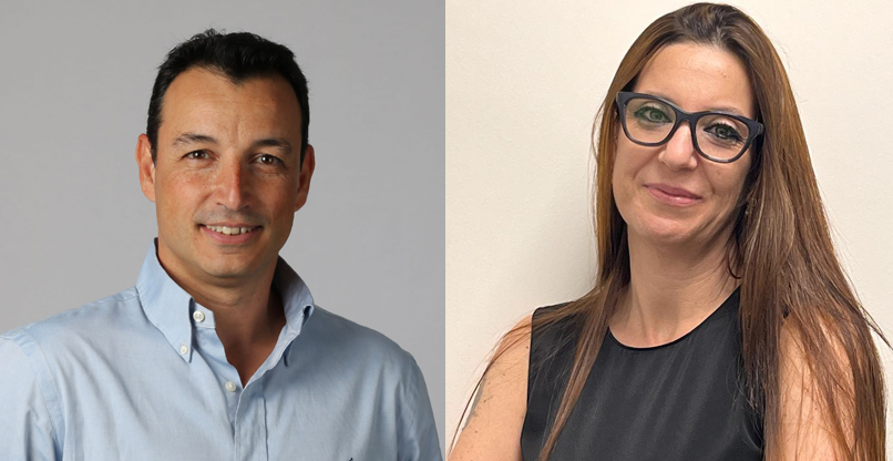 מימין: שרון אקשטיין, מנהלת תחום פתרונות DevSecOps במטריקס מוצרי תוכנה, ושלומי צרפתי, מנהל מכירות אזורי בסינופסיס.