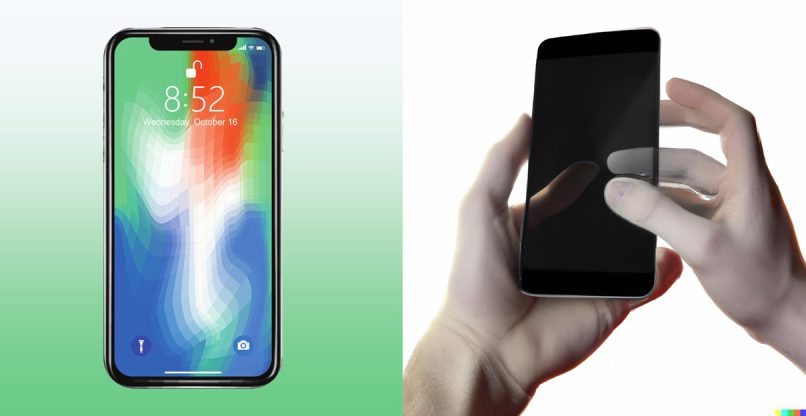 ישנה את עיצוב הסמארטפון לחלוטין. iPhone שכולו-מסך, לעומת זה הנוכחי (משמאל).