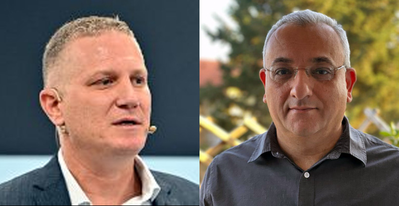 אלירן שמש, מנהל התשתיות של מיטב, ושלומי פרייס, מנכ"ל נט-אפ ישראל.