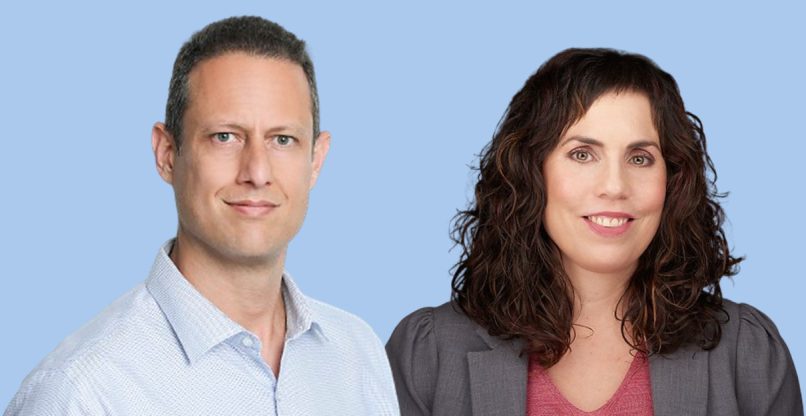 מירב מלכין, מנכ"לית אאוטברן, ואייל שוריאן, מנכ"ל אינטרסיטסמס בישראל.