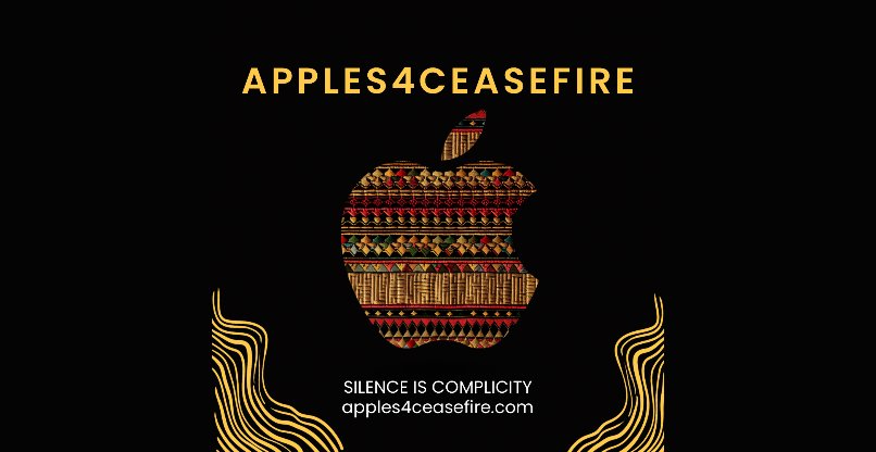 טוענים ששתיקה היא שיתוף פעולה. קבוצת עובדי אפל Apples4Ceasefire.