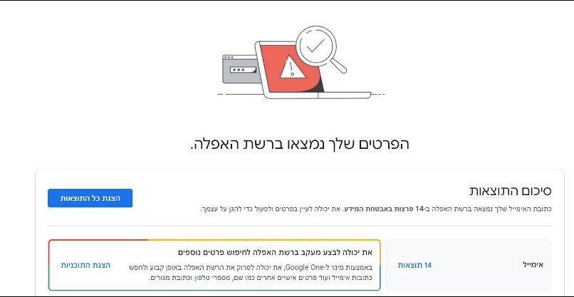 נותן אינדיקציה אם אתם "מככבים" ברשת האפלה. דו"ח Dark Web מגוגל.