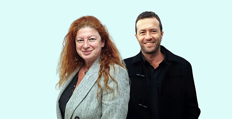 מימין: אודי לנדאו, מנהל מחלקת הפריסיילים בבזק בינלאומי, וגל אראל, מנהלת מוצר נטוורקינג בחברה.