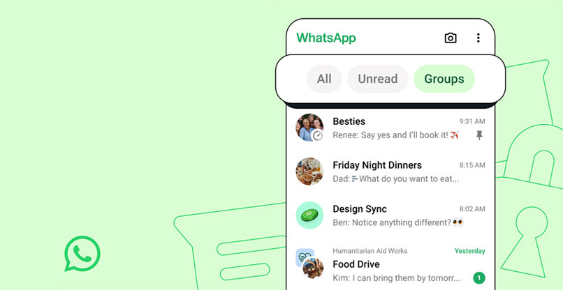 מסנני צ'אטים חדשים בווטסאפ.