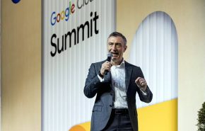 טארה בריידי, נשיא גוגל קלאוד לאזור EMEA ב-Google Cloud Summit בתל אביב.