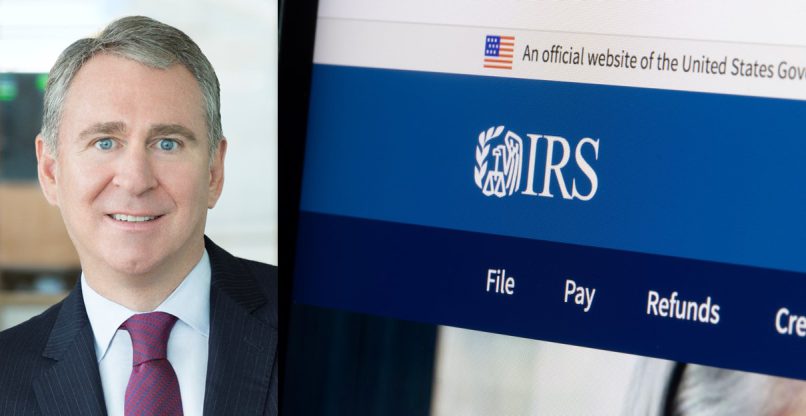 גרם ל-IRS להתנצל בפניו על הדלפת מידע אישי שלו. קן גריפין, מייסד ומנכ"ל קרן סיטאדל.