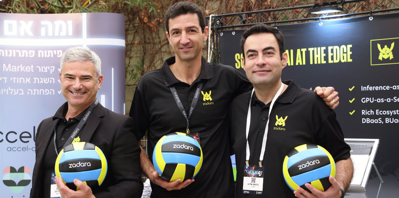 אנשי זאדרא. מימין: בהנם אליהו, סמנכ"ל הטכנולוגיות; טל רותם, סמנכ"ל לאזורי APAC ודרום EMEA; ועמית נטף, מנהל אזור דרום EMEA.