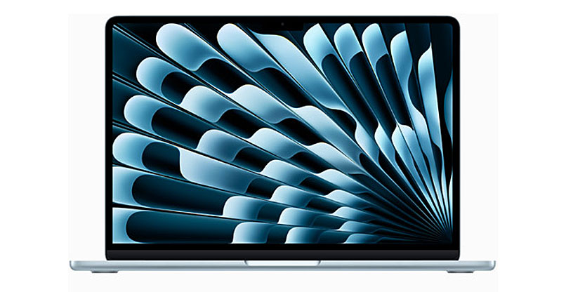 ה-MacBook Air החדש, בצבע כחול שמיים.