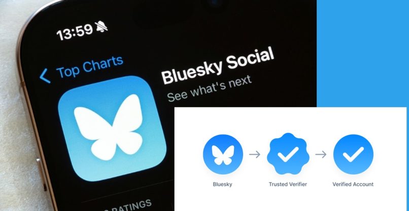 מציעה וי כחול לאימות, אבל שונה. בלוסקיי.