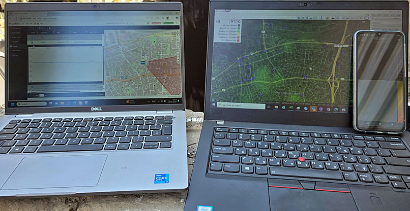 המערכת של סלקום באתר הנפילה.