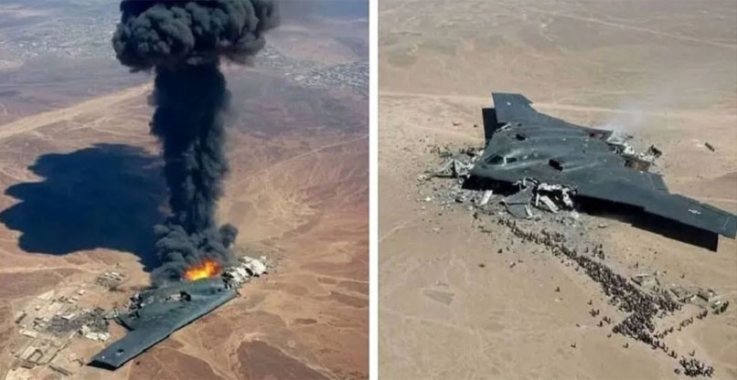 זה AI: מטוס B-2 ש-"הופל" על ידי האיראנים.