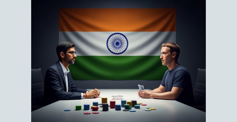 הסתבכו בקידום הימורים בהודו? סונדר פיצ'אי ומארק צוקרברג, מנכל"י גוגל ומטא.