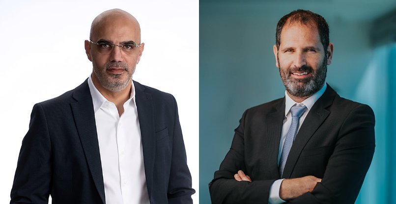 מימין לשמאל: יאיר הירש, מנכ"ל אלומה, וניר דוד, מנכ"ל בזק.