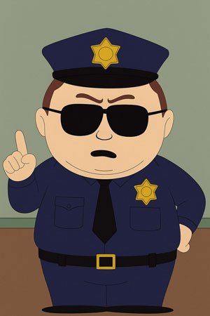 "ישראל כץ-אריק קרטמן" במדי שוטר.