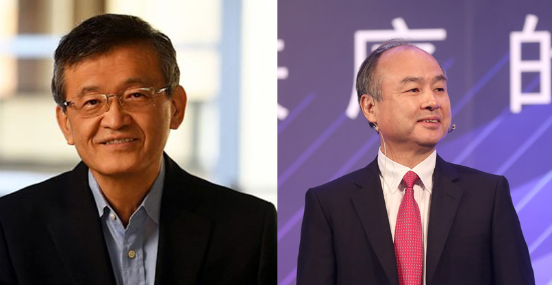 מימין: מסיושי סון, יו"ר ומנכ"ל סופטבנק, וליפ-בו טאן, מנכ"ל אינטל.