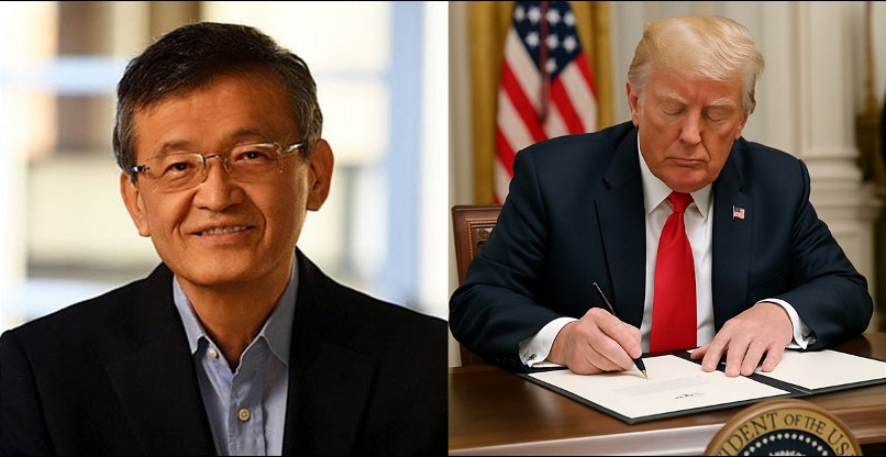 נשיא ארצות הברית, דונלד טראמפ, ומנכ"ל אינטל, ליפ-בו טאן.