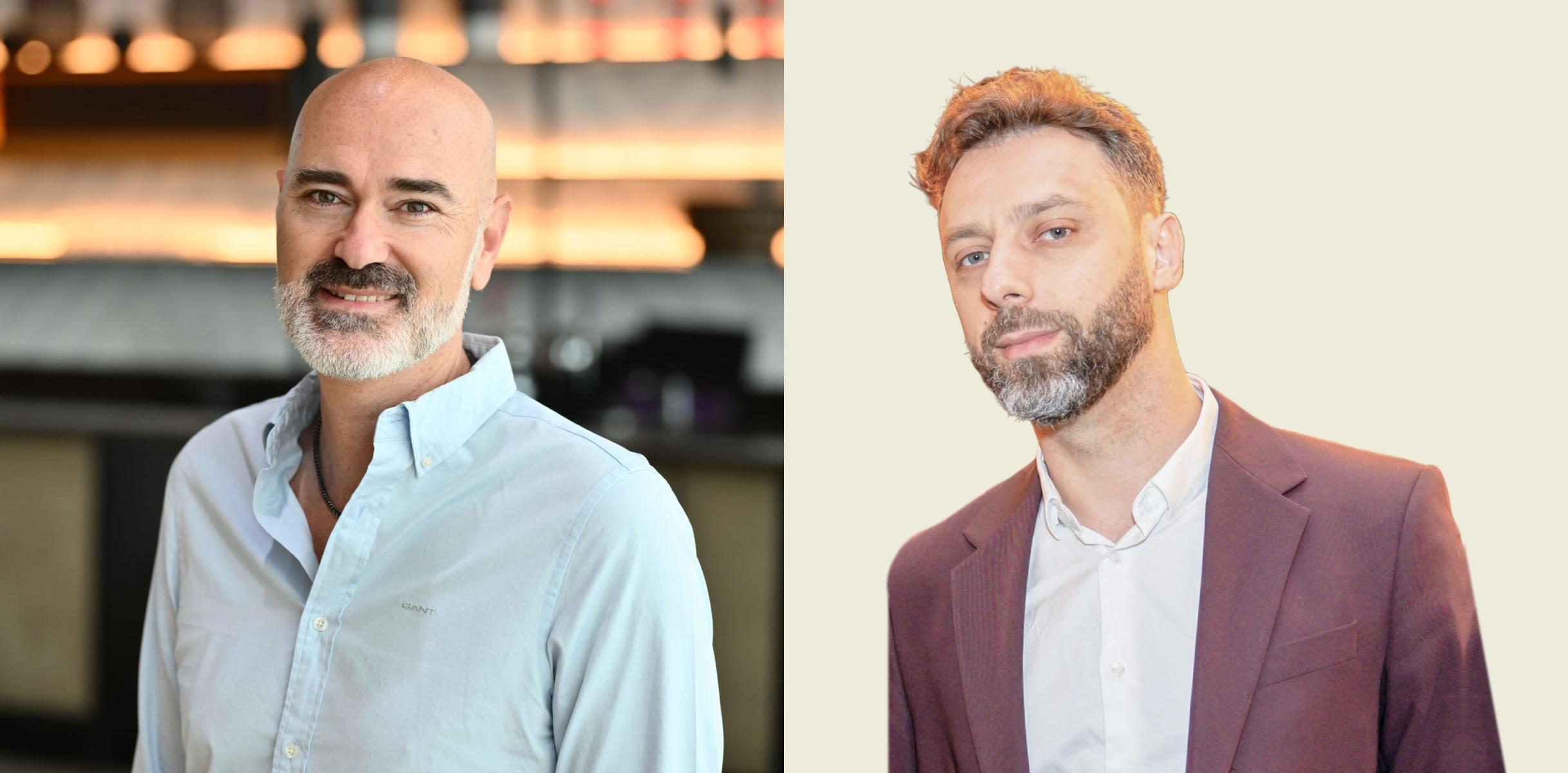 מימין: דימה ברזינסקי, סמנכ"ל אסטרטגיה עסקית ושותפויות בג'וגאנו, ושרון עזרא, מנכ"ל וואן סיטי.