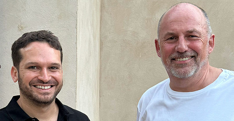 מימין: קארסטן בוהרס, מנכ"ל סימפל שואו, וגיל פרי, מנכ”ל ומייסד שותף של D-ID.