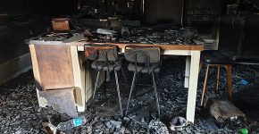 בית חרב בקיבוץ בארי אחרי ה-7 באוקטובר.