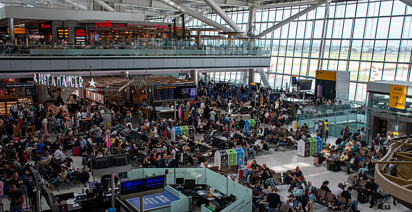 נמלי התעופה על הכוונת של ההאקרים. בתמונה: נמל התעופה הית'רו בלונדון.