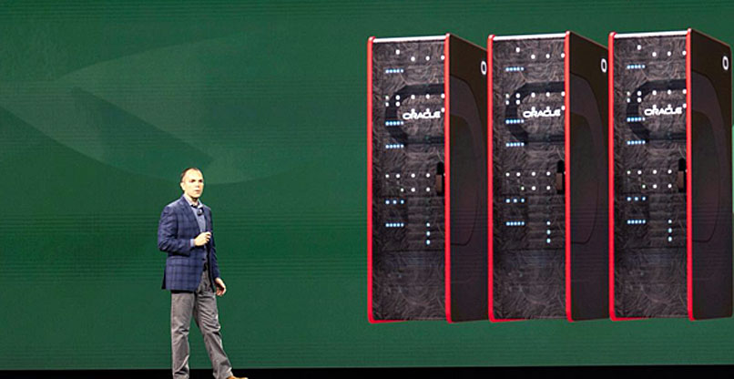 קליי מגווירק, אחד משני המנכ"לים החדשים של אורקל, בכנס בלאס וגאס, השבוע.