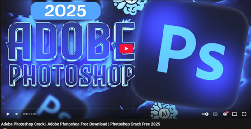 סרטון שהציג הורדה "חינמית" של "פוטושופ".