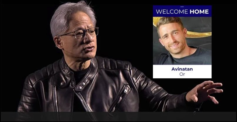 בירך על החזרת החטוף אבינתן אור, עובד החברה. מנכ"ל אנבידיה, ג'נסן הואנג.