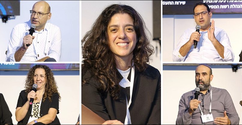 המשתתפים הנוספים בפאנל "אתגרי GENAI במגזר הממשלתי-ציבורי". במרכז: המנחה, נילי שטיין, מנהלת ה-CoE דאטה ו-AI במערך הדיגיטל הלאומי; ד"ר אופיר פינטו, סמנכ"ל תכנון ומחקר בשירות התעסוקה; שושי בן אהרון, מנמ"רית משרד הרווחה; ברק שוקרון, מנהל מערך הדאטה במשרד הבריאות; ו-ליונל עמר, מנהל אגף בכיר טכנולוגיות דיגיטליות ומידע ברשות המיסים.