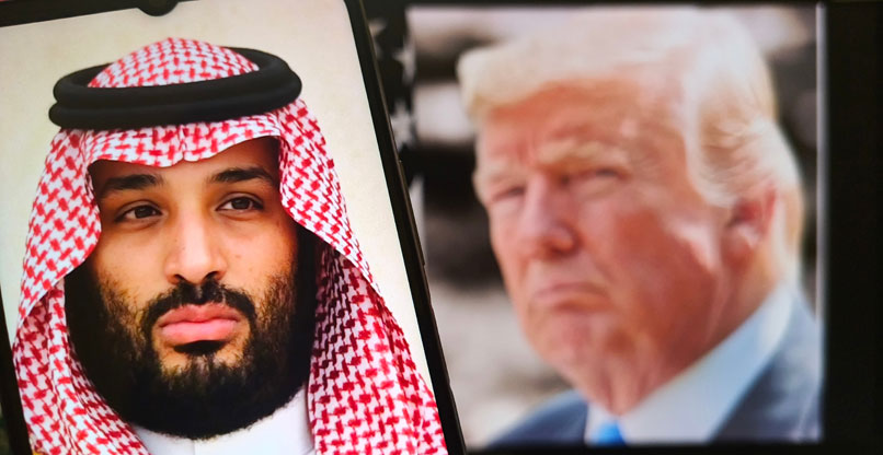 נשיא ארצות הברית, דונלד טראמפ, ויורש העצר הסעודי, מוחמד בן סלמאן.