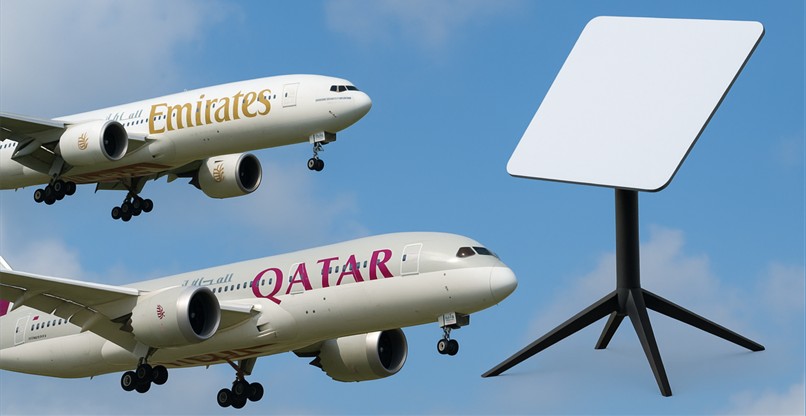 מוסיפות אינטרנט מהיר חינמי של סטארלינק. חברות התעופה אמירטס וקטאר איירווייז.