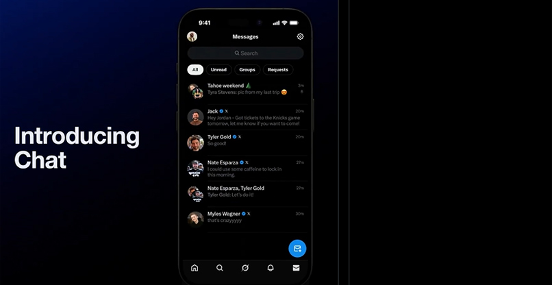 צ'אט - שירות מסרים מיידים מוצפן של X.