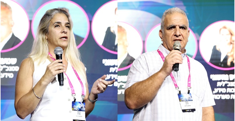 מימין: שמעון חקון, סמנכ"ל מערכות מידע בנטפים. משמאל: שמעונה נווה, סמנכ"לית מערכות מידע בבית בלב.