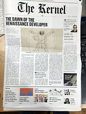 שער The Kernel - העיתון המודפס של "הרוק סטאר של ה-IT".