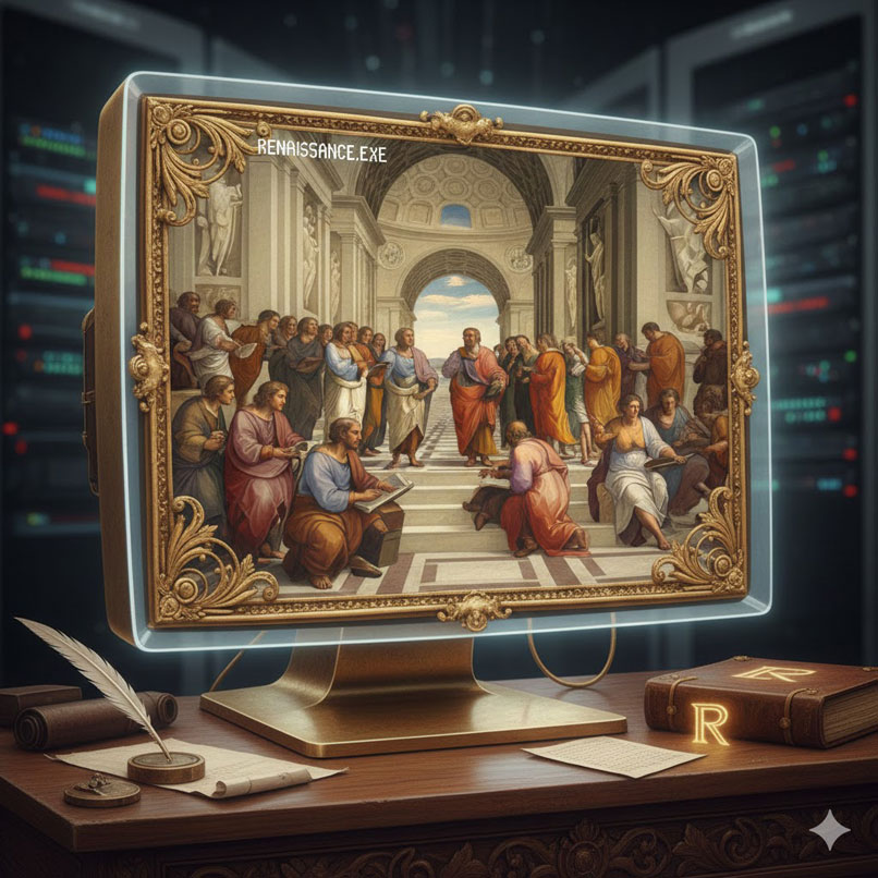 ערבוב בין עידן הרנסנס לעידן הנוכחי.