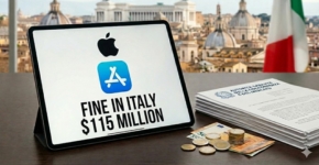 נקנסה במיליונים רבים באיטליה בגלל הפרת הגבלים עסקיים. אפל.