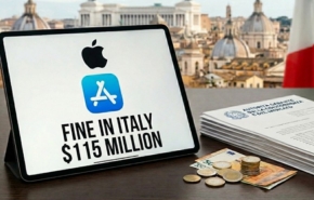 נקנסה במיליונים רבים באיטליה בגלל הפרת הגבלים עסקיים. אפל.