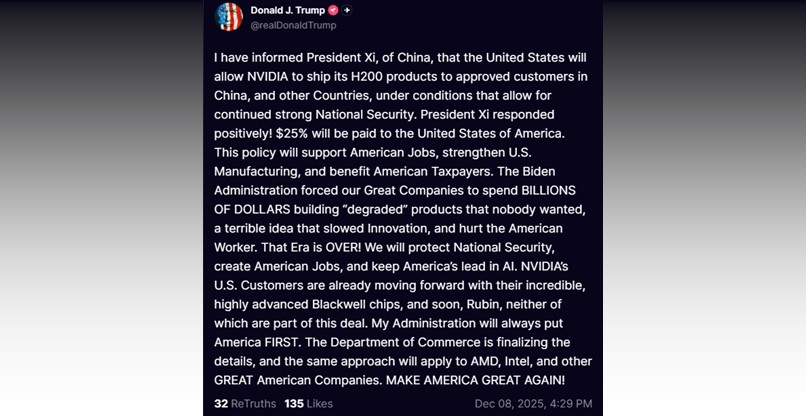 בישר אל שינוי המדיניות הפוסט של טראמפ ב-Truth Social.