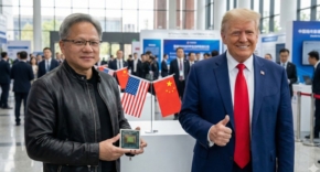 התרצה ומאשר לאנבידיה ולמנכ"לה הואנג מכירת שבבי AI לסין. נשיא ארה"ב טראמפ.