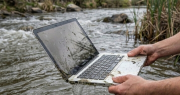 זרק את המק-בוק שלו אל הנהר כדי להעלים ראיות. עובד דרום קוריאני.