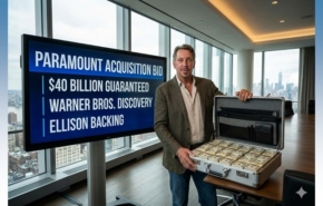 מגבה את רכישת וורנר בראדרס בהון עתק. לארי אליסון.