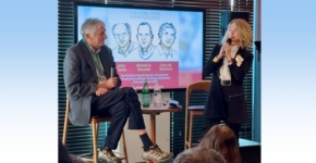 מיכל ברוורמן-בלומנשטיק, מנכ"לית מיקרוסופט ישראל מחקר ופיתוח, במפגש עם חתן פרס נובל לפיזיקה, ג'ון מרטיניס.