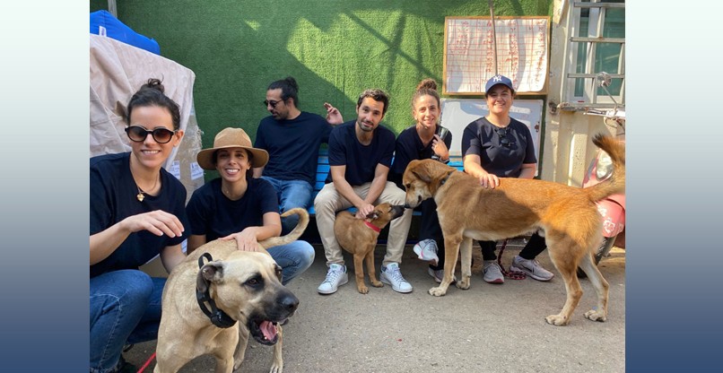 עובדי סייסנס עם כלבי עמותת "גג לחיות".