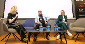 מימין: יעל שצקי, מנכ"לית Atmoz; דוד שוראקי, מנהל שותף של תוכנית ביט ב-נס קלאוד; וגלית רשף, מנחת הפאנל, סמנכ"לית השיווק של נס.