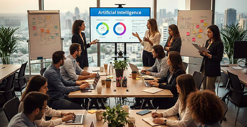 שינוי התרבות הארגונית והדרכת עובדים - שלבים קריטיים בהטמעת AI בארגון.