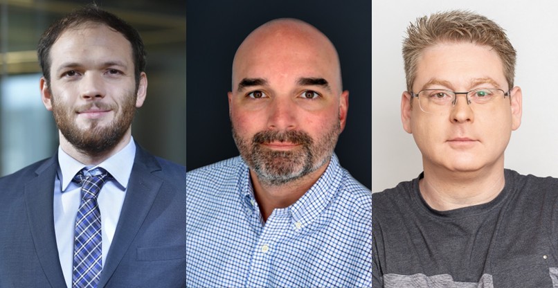 מימין לשמאל: אולג גוכמן, CTO בקלאודזון; ריאן קניסלי, מנהל מוצר ראשי ביוניקורן הסייבר Axonius; ואיליה רבינוביץ', סמנכ"ל ייעוץ אבטחת סייבר בסיגניה.